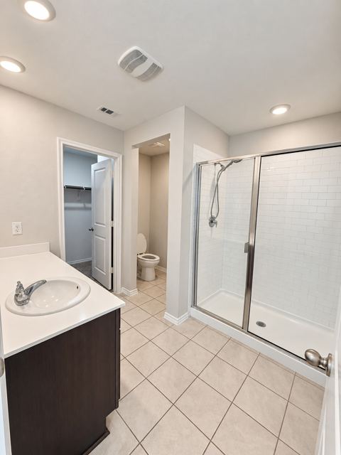 Primary bath with walk-in shower