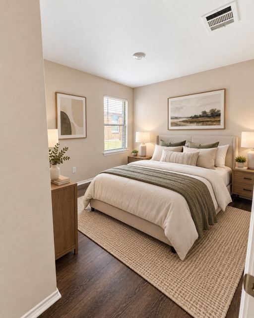 Third bedroom, virtually staged (virtually staged photo, furniture and decor added digitally)