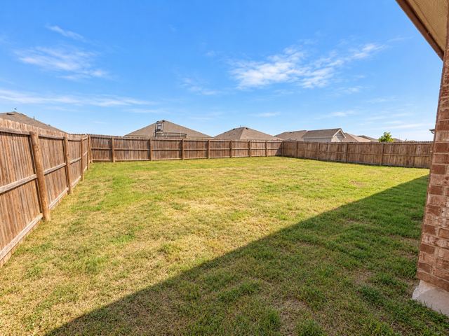 Fenced backyard
